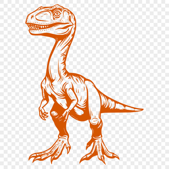 A detailed vector graphic of a dinosaur in various poses, suitable for cutting machine stencils or laser engraving designs.