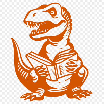 Dinosaur Reading A Book