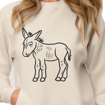 A realistic standing donkey depicted in full body form.