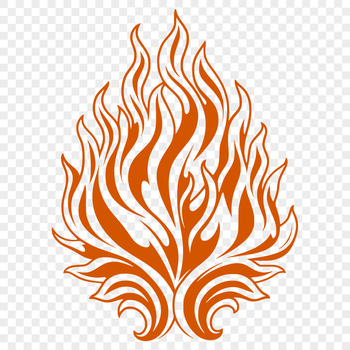 A stylized illustration of flames, suitable for vector art design in various formats including SVG, PNG, PDF, and DXF.