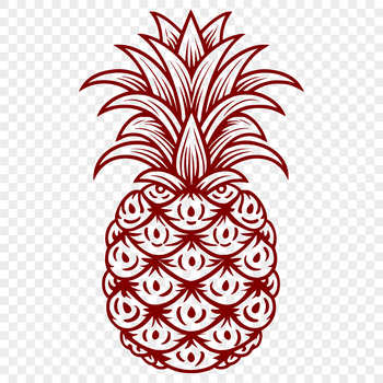 A high-resolution illustration of a pineapple fruit in vector format.