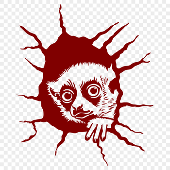 A cartoon illustration of a primate with a mischievous expression, showcasing the agility and curious nature of lemurs.
