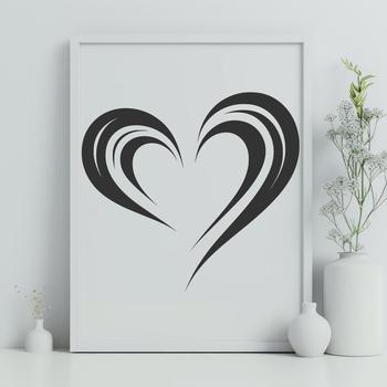 An open heart symbol used in design and crafting projects, available as a downloadable SVG file.