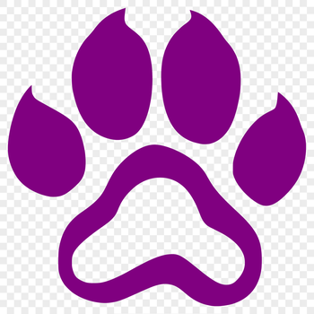 Graphic design element featuring a single animal paw