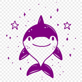 A stylized illustration of a shark, designed as a vector graphic suitable for various design applications.