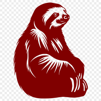 A colorful illustration of a sloth in full body pose.