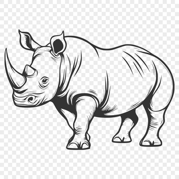 Rhino animal silhouette in vector format, suitable for crafting and design projects.