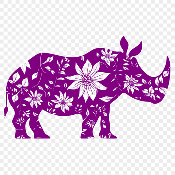 A close-up vector illustration of a rhinoceros' face.