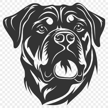 Vector illustration of a Rottweiler's head, suitable for digital cutting and crafting.