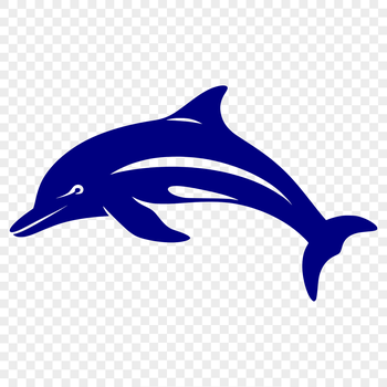 A detailed illustration of a dolphin's full body, suitable for vector art projects.