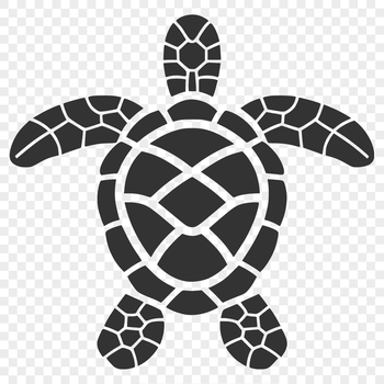 An illustration of a sea turtle in full body view, suitable for vector art designs and cutting machine projects.
