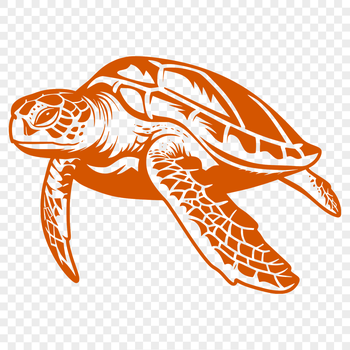 A detailed illustration of a sea turtle in its natural habitat.