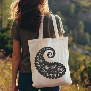 A classic ornate paisley shape with intricate details, suitable for various design applications.