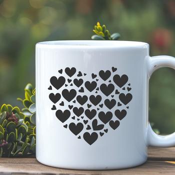 A simple heart shape with clean lines, suitable for various designs and projects.