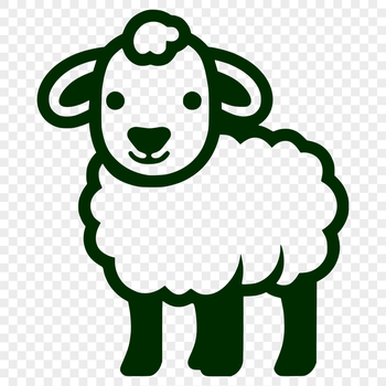 A simple line drawing of a full-body farm animal, suitable for use in various design contexts.
