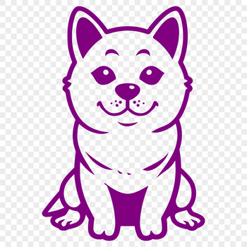 An illustration of a loyal dog breed in a static pose, suitable for various design applications.