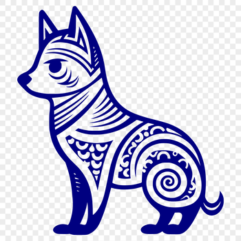 A standing Shiba Inu breed dog in full body view, suitable for vector design.