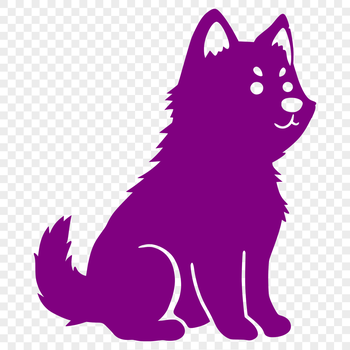 A full-body illustration of a sitting Shiba Inu dog breed in vector format.