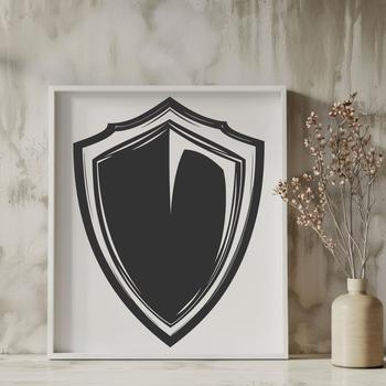 A vector graphic representation of a medieval-style shield, suitable for cutting machine designs.