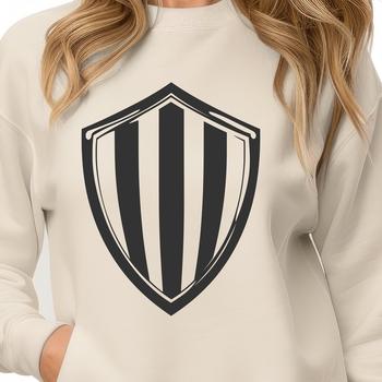 A detailed shield design made from vector art, suitable for cutting machines and laser cutters.