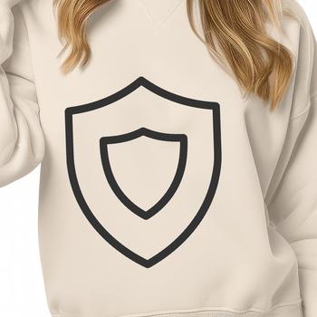A metal shield with a rounded shape and protective armor plating.