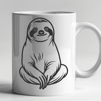 A detailed illustration of a sloth in full body pose, created as a scalable vector graphic for digital design.