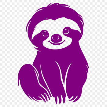 A full-body illustration of a sloth in a sitting position.