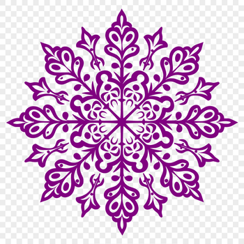A delicate, intricate snowflake design made up of intersecting lines and shapes.