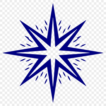 A vector illustration of a star with five points, suitable for various design projects.