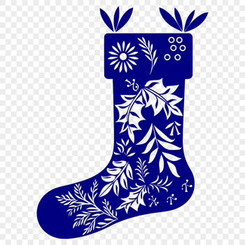 Floral Stocking In SVG Format