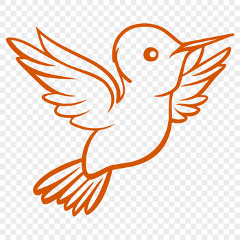 A detailed illustration of a hummingbird in mid-flight, showcasing its full body with feathers and wings spread.