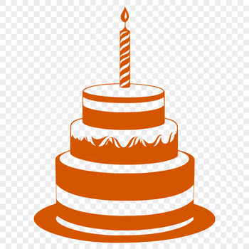 Vector illustration of a birthday cake with candles and decorations.