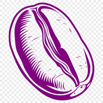 A stylized illustration of a single coffee bean, ideal for clip art and vector design projects.