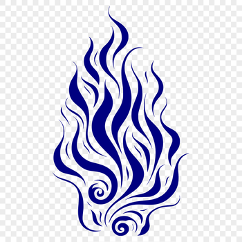 A high-contrast illustration of a stylized flame shape, suitable for digital cutting machines and vector graphics.