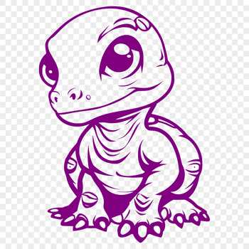 A full-body illustration of a baby prehistoric dino.