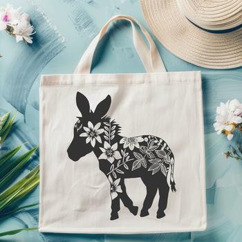 Floral Donkey In SVG & PNG