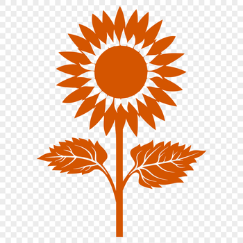 Illustrated sunflower graphic suitable for crafting and design projects.