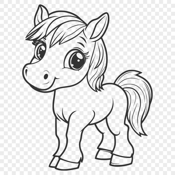 A detailed illustration of a horse's full body, created as a vector graphic.