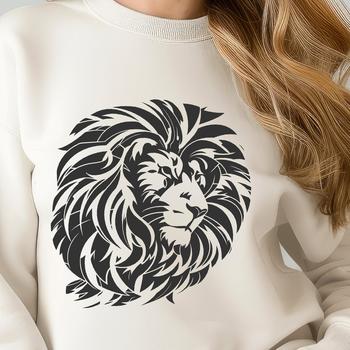 A detailed illustration of a lion's head, suitable for vector design and commercial use.