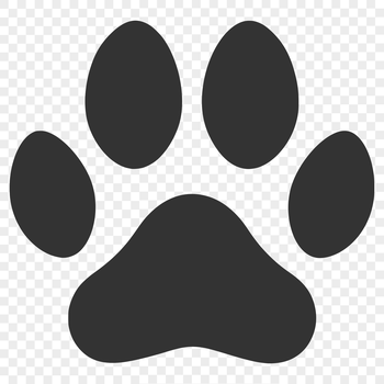 A single animal paw print in vector format.