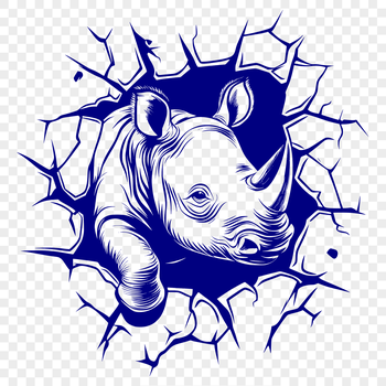 A rhinoceros in a safari environment.