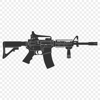 Illustrated vector design of a rifle.