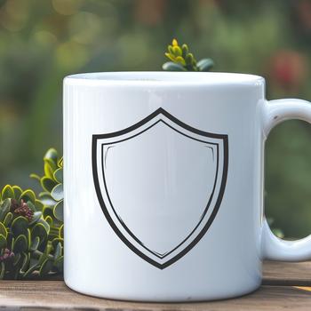 A digital illustration of a shield with a bold design, suitable for vector graphics and cutting machine projects.