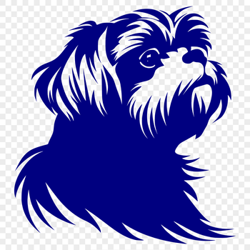 A close-up illustration of a Shih Tzu's head, suitable for digital design and crafting projects.
