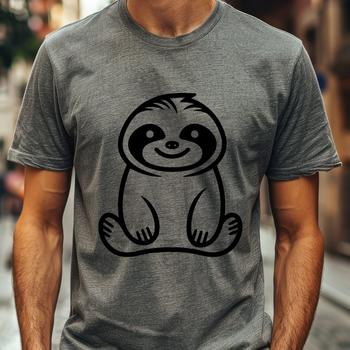 Unique Sloth Simple Line Drawing