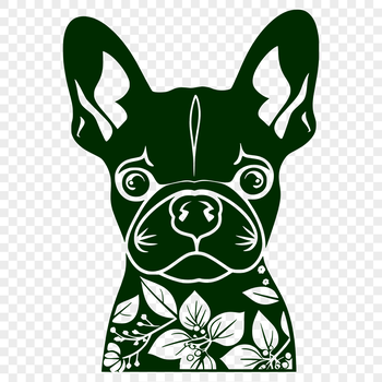 A vector illustration of a dog's head, a Boston Terrier breed, suitable for various design projects.