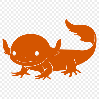 A digital illustration of a full-body axolotl, suitable for vector art and commercial or personal projects.