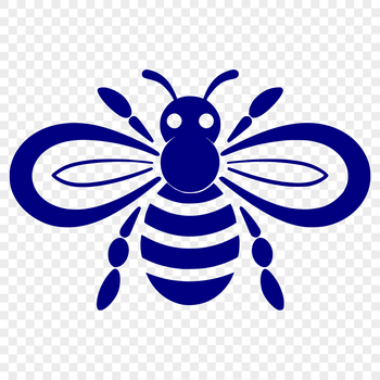 An insect vector graphic featuring a bee from head to wings, ideal for use in digital art and design.