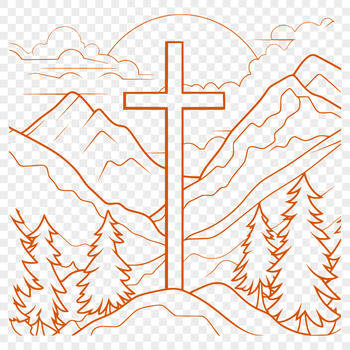 A detailed illustration of a crucifix, a symbol of Christianity, suitable for various uses.