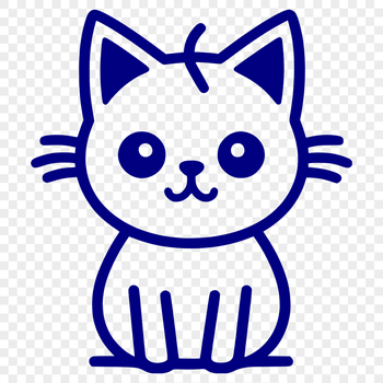 A simple line drawing of a sitting cat in a full body pose, suitable for clip art or vector design.